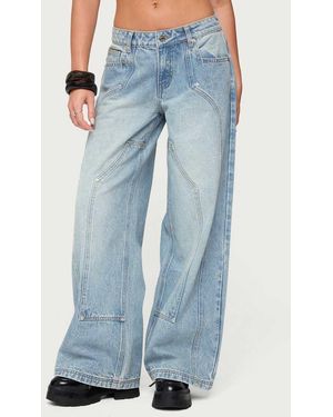 Edikted Dema Western Low Rise Jeans - Blue