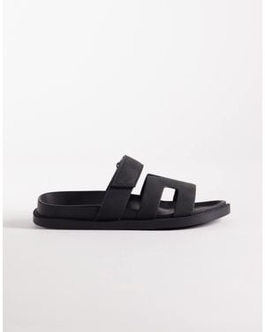 SEQWL Wide Fit Kidman Sandals With Straps - Black