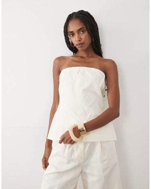 Mango Sansa Off Shoulder Structured Top Co-Ord - White