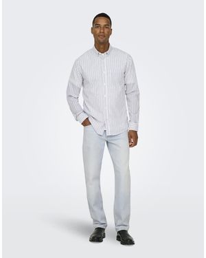 Only & Sons Regular-Fit Jeans Van Gebleekt Denim - Wit