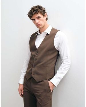 ASOS Skinny Suit Waistcoat - Brown