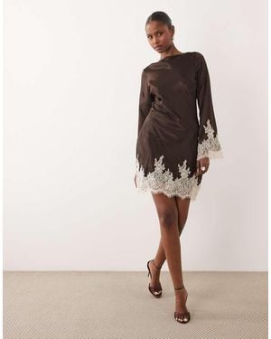 TFNC London Vestito Corto A Maniche Lunghe - Neutro