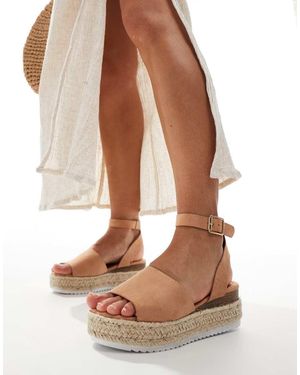 Truffle Collection Sandalias Con Plataforma Plana Estilo Alpargata De - Neutro - Marrón