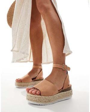 Truffle Collection Flatform Espadrilles - Brown