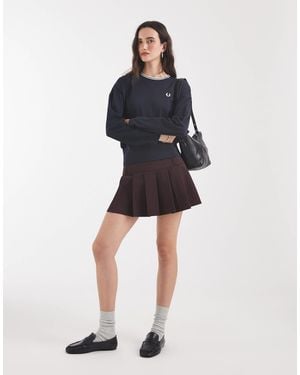 Fred Perry T-shirt mit langen ärmeln und doppelstreifen - Blau