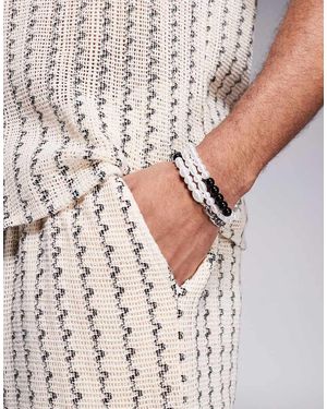 ASOS Set Van 3 Schakelarmbanden Met Gemengde Schakels En Kralen - Metallic