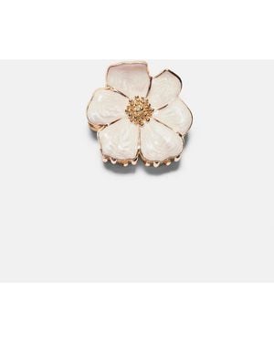 Stradivarius Metal Flower Hair Clip - White