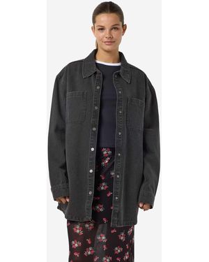 Noisy May Oversize-denimhemdjacke - Schwarz
