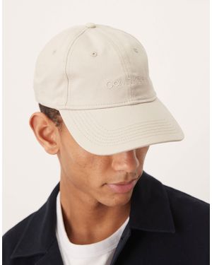 Calvin Klein Embroidered Logo Baseball Cap - Natural