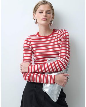 ASOS Clean Fitted Long Sleeve Baby Tee - Red