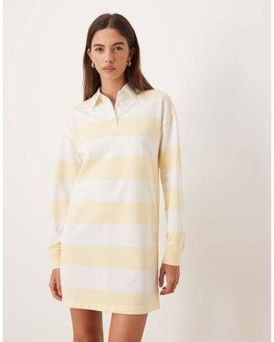 Calvin Klein Long Sleeve Polo Mini Dress - Natural
