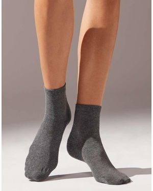 Calzedonia Trim Detail Short Socks - Grey