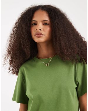Aware T-shirt épais coupe carrée - chou - Vert