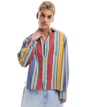 Guess Camisa A Rayas De Manga Larga De - Azul
