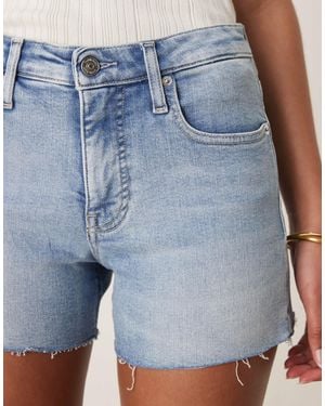 Calvin Klein Short en jean à taille mi-haute - délavage clair - Bleu