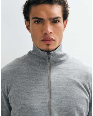 ASOS Oversized Knitted Funnel Neck Cardigan - Grey