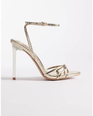 SIMMI Simmi London Wide Fit Ola Embellished Heeled Sandals - Metallic