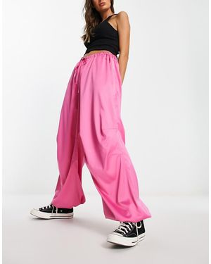 ASOS Satin Parachute Trouser - Pink