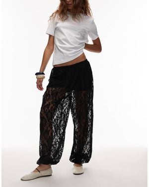 ASOS Lace Balloon Leg Trouser - Black