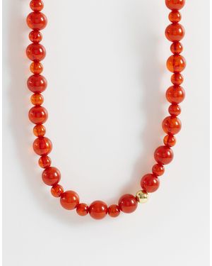 Pieces Beaded Necklace - Pink