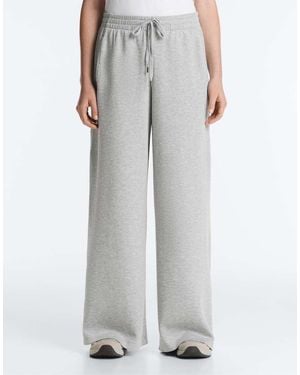 Oysho Melange Piqué Straight-leg Trousers - Grey