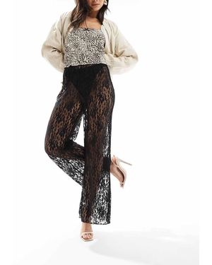 ONLY Wide Leg Lace Trousers - White