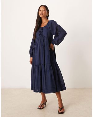 Nobody's Child Petite Adley Boho Midi Dress - Blue