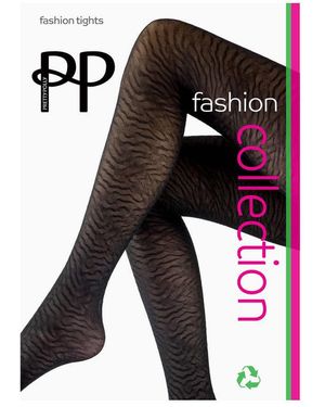 Pretty Polly Medias Negras Con Estampado De Cebra De - Negro
