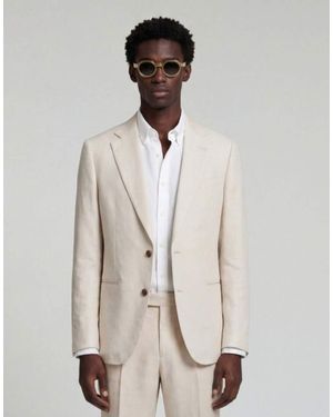 Harry Brown Giacomo Slim Fit Single Breasted Suit Jacket - Natural
