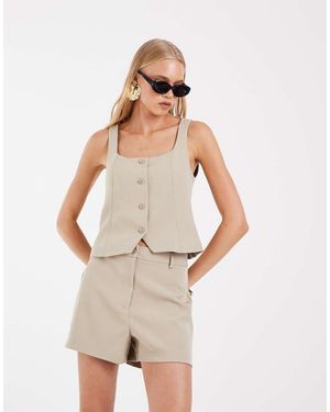 Pieces Pantaloncini Sartoriali A Vita Alta - Neutro