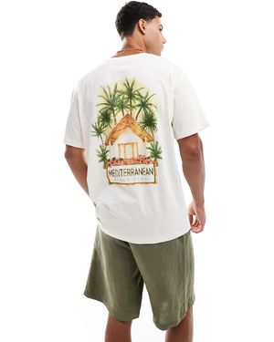 Jack & Jones Oversize T-shirt With Palm Tree Back Print - Green