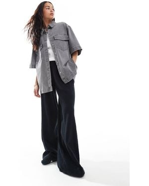 ONLY Short Sleeve Oversized Shirt With Front Pocket Detail - Multicolor