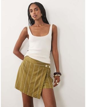 ASOS Button Through Skort - Natural