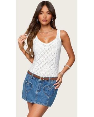 Edikted Clementina Eyelet Bodysuit - White
