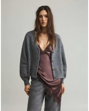 Pull&Bear Zacht Gebreid Vest - Grijs