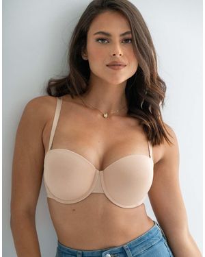 Pour Moi Definitions Push Up Strapless Bra - Brown