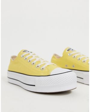 Converse Chuck Taylor All Star Lo Yellow Platform Trainers