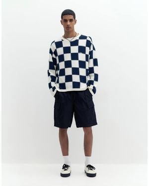 Pull&Bear Ripstop Cargo Bermuda Shorts - Blue