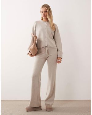 Gina Tricot Co-ord Wool Knitted Straight Leg Pants - Natural