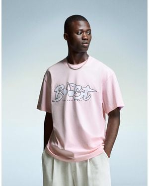 Bershka – kurzärmliges t-shirt - Pink