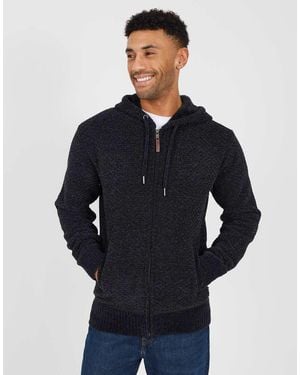 Brave Soul Full Zip Chenille Hoodie - Blue