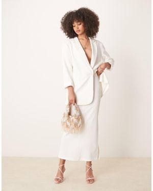 Pretty Lavish Tailored Midaxi Skirt - Natural