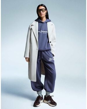 Bershka Cappotto Lungo Morbido - Blu