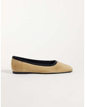 ASOS Layla Ballerina's Met Vierkante Neus - Naturel