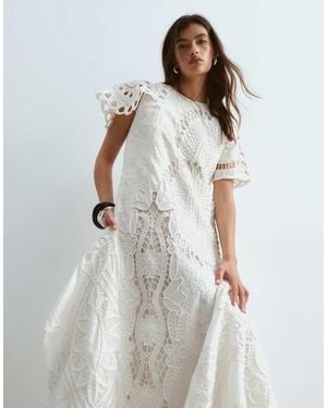 ARRANGE Cutwork Embroidered Maxi Dress - White