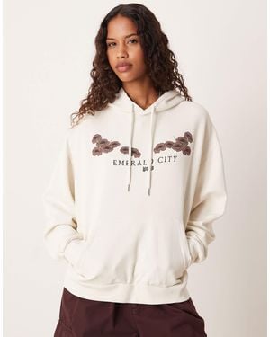 ASOS Relaxed Hoodie With Wicked Print - Natural