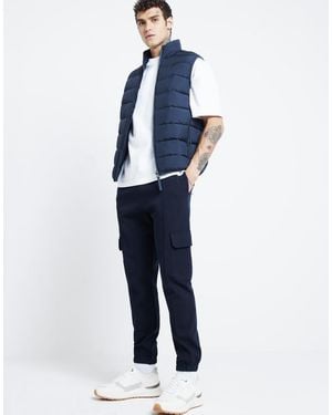 River Island Regular Fit Quilted Gilet - Blue