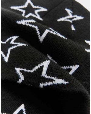 Bershka Berretto Lavorato A Maglia Con Motivo A Stelle - Nero