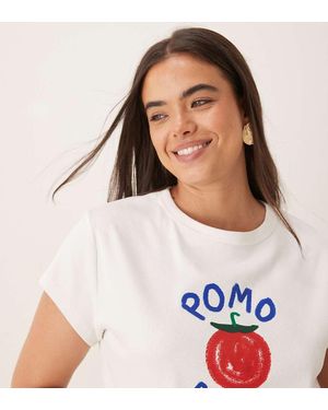 ASOS Asos Design Curve Baby Tee With Tomato Graphic - White