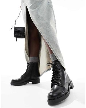 OFF THE HOOK Botines Altos Negros Estilo Biker De Cuero Lane De